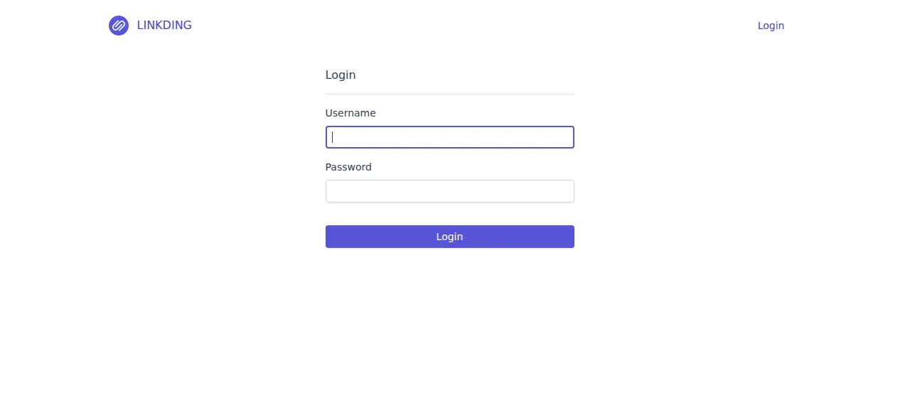 The linkding login page